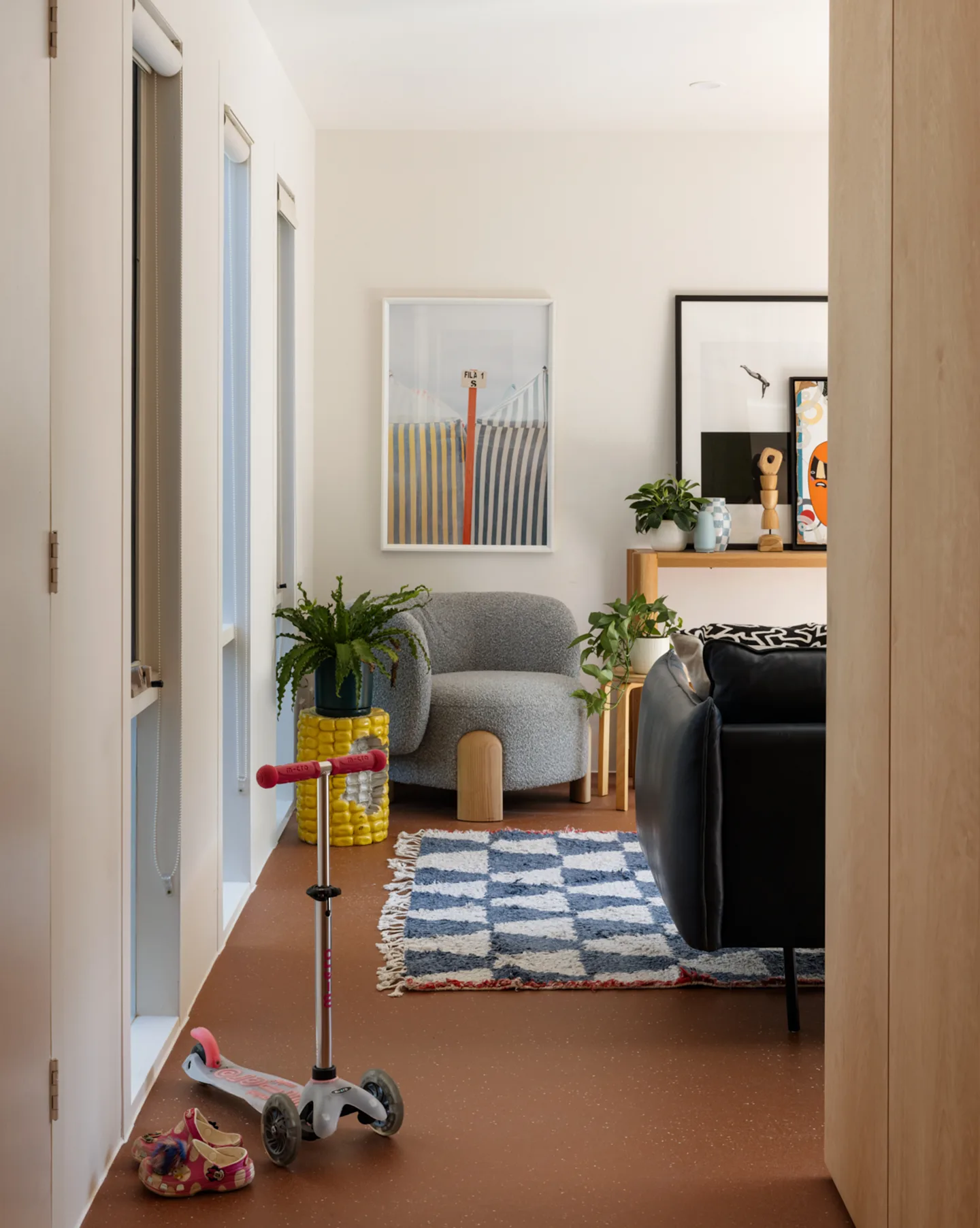 Green Eggs and Ham — living area opening directly off the kitchen and dining
