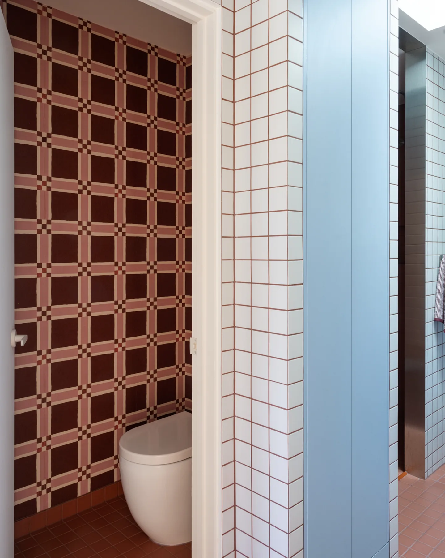 Green Eggs and Ham — private WC with patterned wallpaper